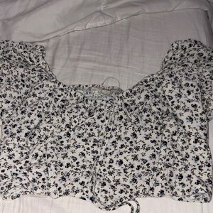 La Hearts Floral Blouse - Cream and Black